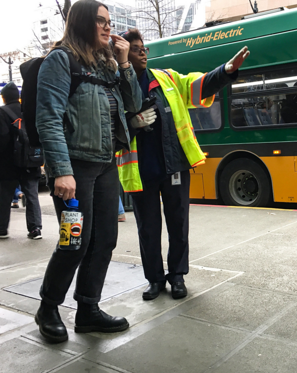 Photo Credit Ned Ahrens King County Metro Rider Navigating Bus Line 1